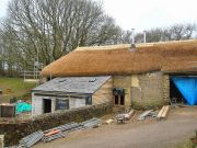 Newly thatched roof and other works underway