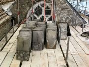 Slates stripped, sorted and stacked for re-use
